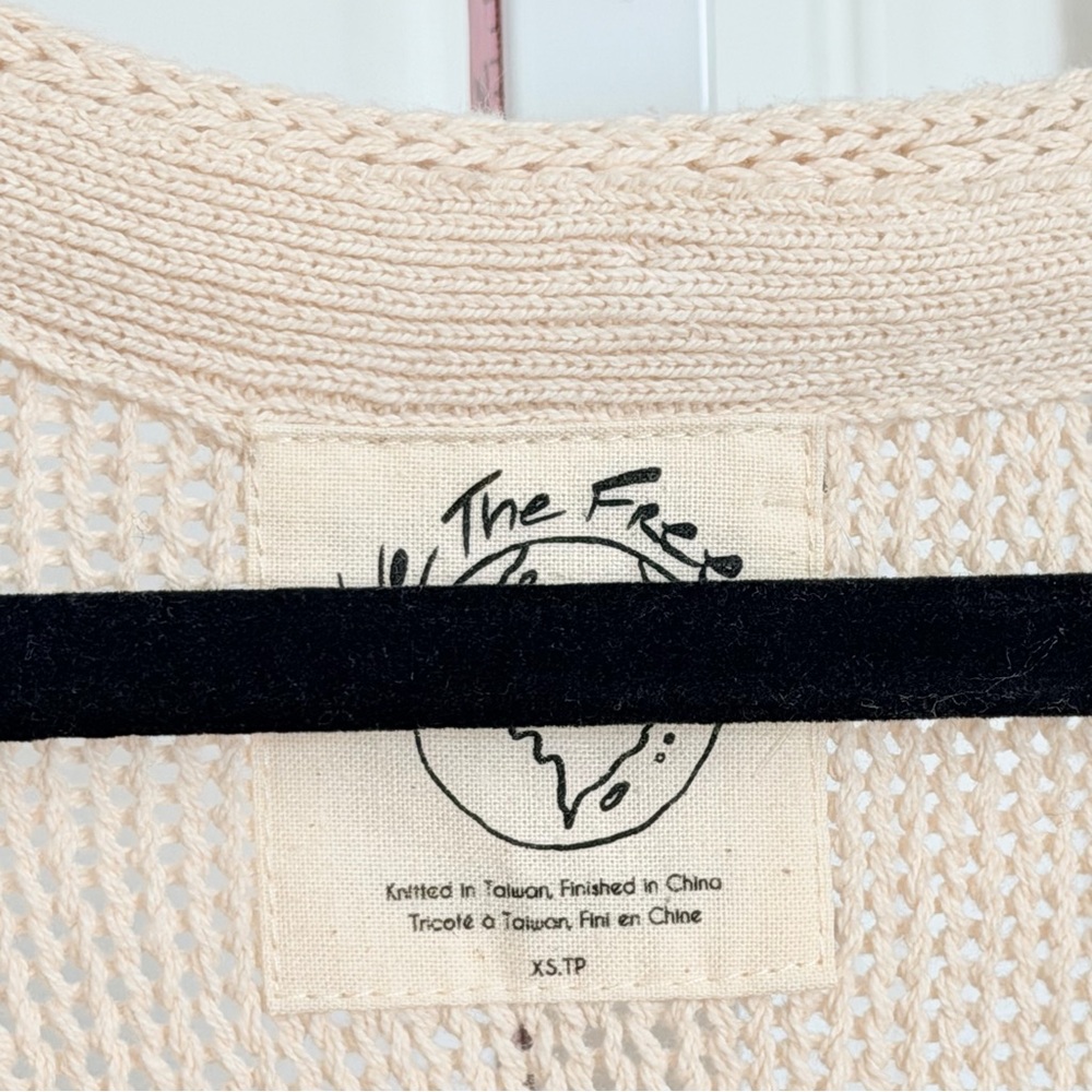 Free People We The Free Firefly Oversized Knit Tunic Sweater Ivory Size XS - Picture 6 of 10